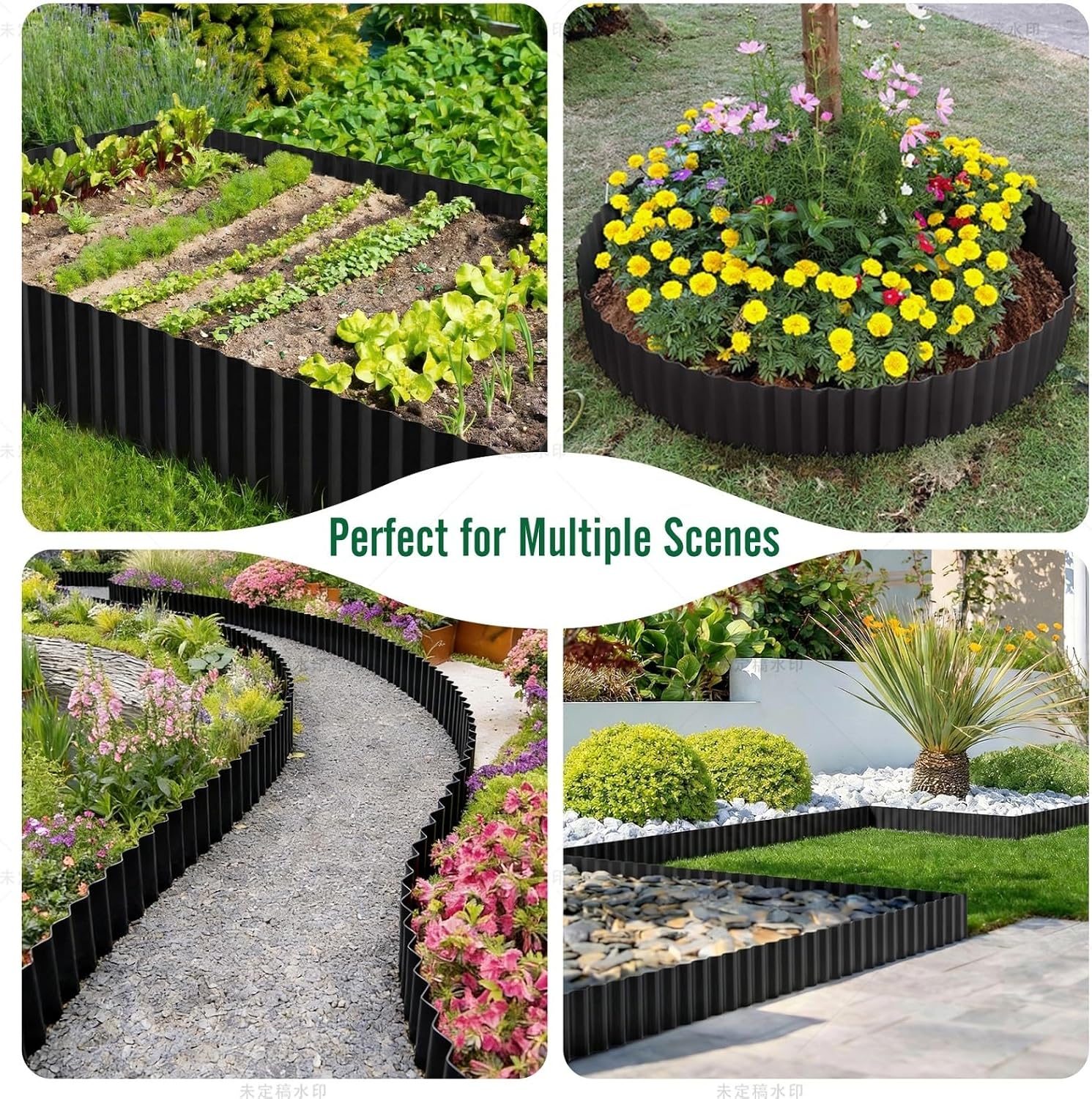 LAVEVE Corrugated Metal Garden Edging 6" x 40Ft, Landscape Edging Border for Lawn, Flower Bed, Garden Fence, Paver Edging (Black) - Image 7