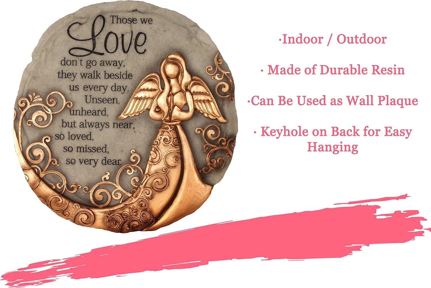 Spoontiques - Garden Décor - Bronze Angel Stepping Stone - Decorative Stone for Garden - Image 5
