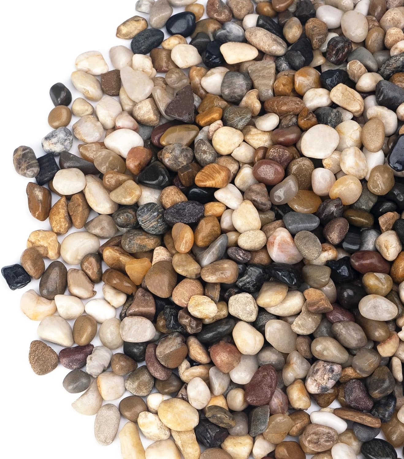 Pulovin 2.5 lbs Pebbles for Indoor Plants, Succulent, Bamboo, Vase, 3/8″ Plant Rocks for Pots Indoor, Small River Rocks Decorative Pea Gravel, Highly Polished